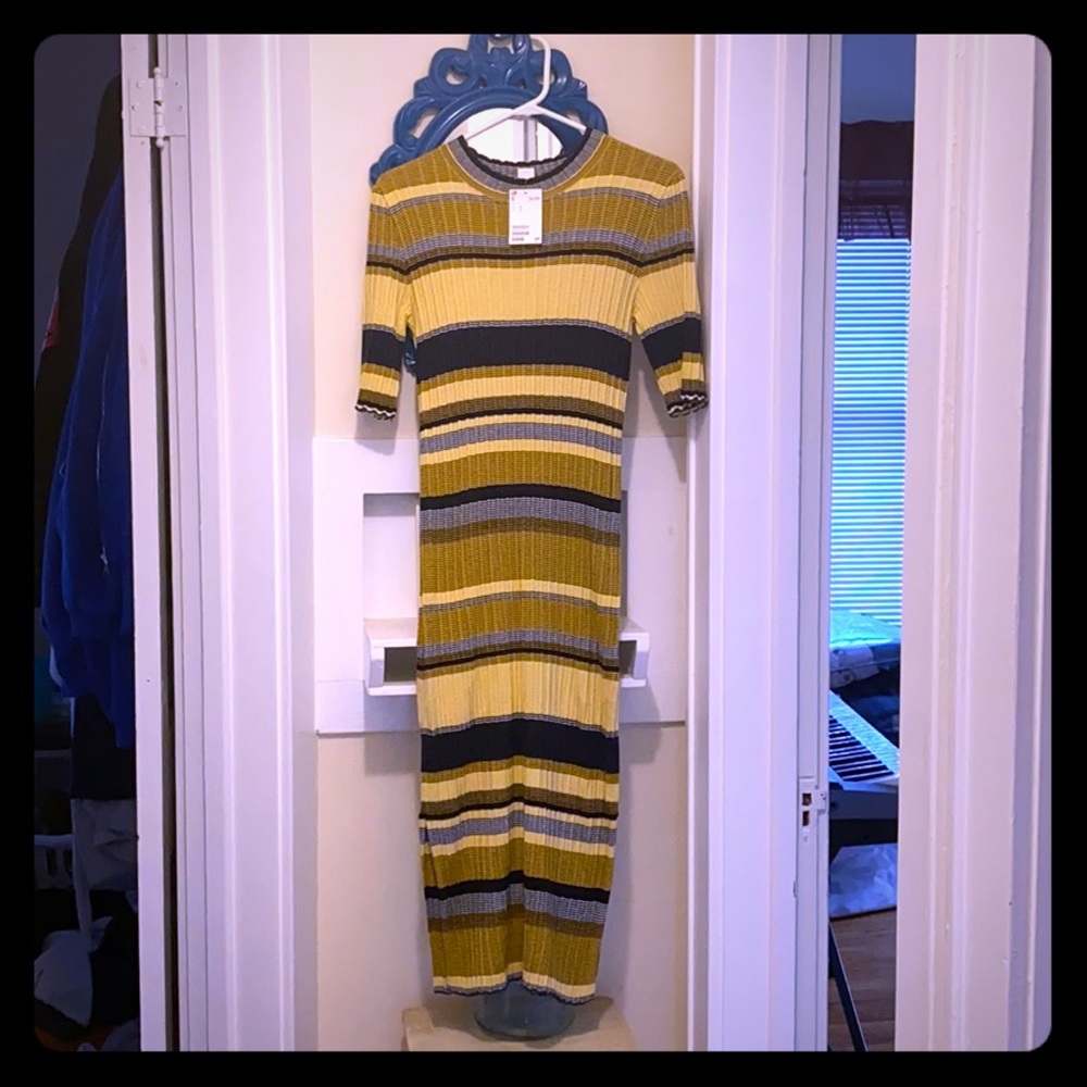New with tag calf length striped sweater dress!